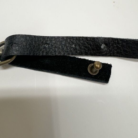 Leather Handmade Keychain Medium Length 17 inch Black NWT - Picture 8 of 11